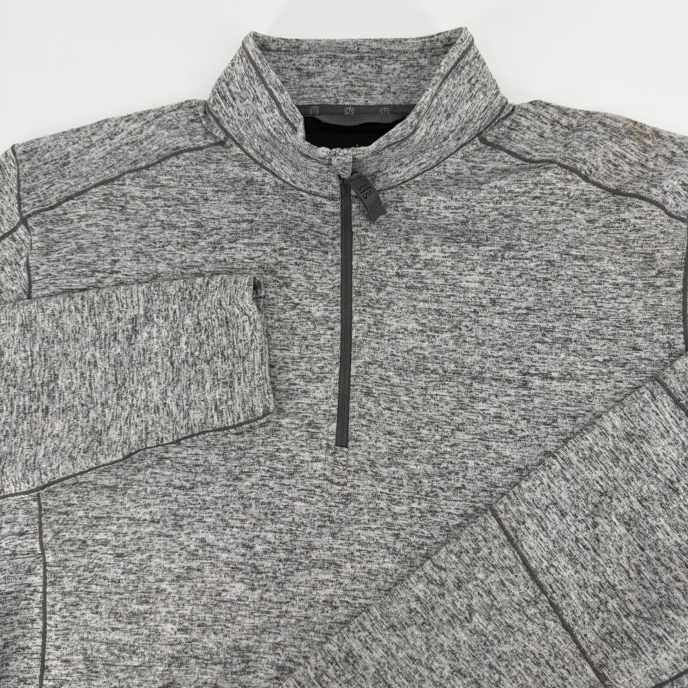 STS Ranchwear Mens 2XL Gray Heathered Quarter Zip Pullover Sweater RN 135408